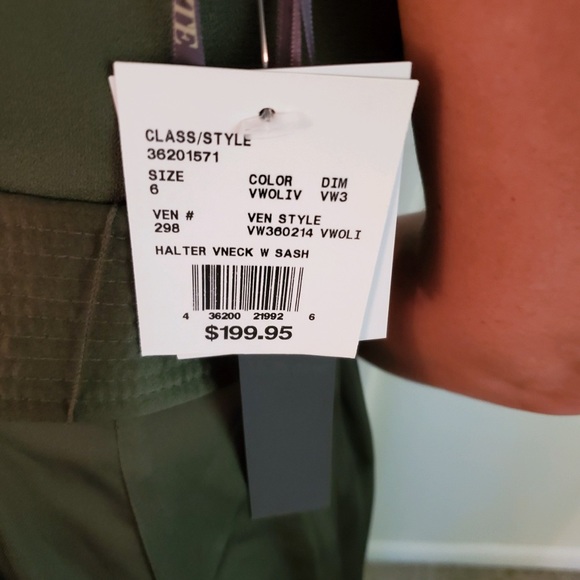 Vera Wang Bridesmaid, Olive, Size 6. - Picture 6 of 6